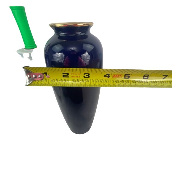 Vintage Hand-Painted Peacock & Floral Vase 12" Tall 5" Wide Ceramic For Home Dec - Picture 3 of 9